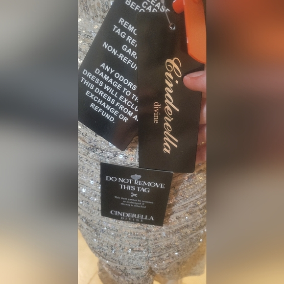 Elegant Off-Shoulder Silver Dress - Picture 5 of 7